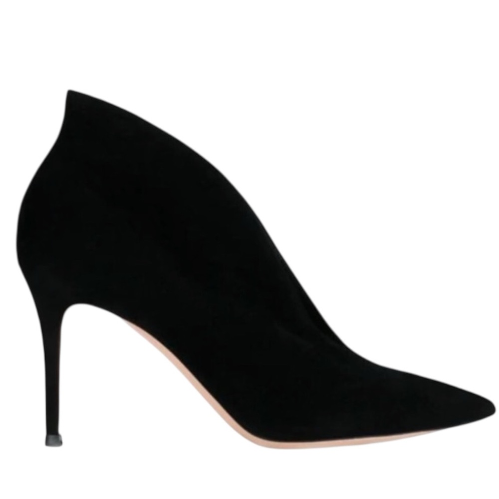 Gianvito Rossi Vamp Suede 85 Ankle Shoes Heels Pointy Toes Ankle Boot Booties 39